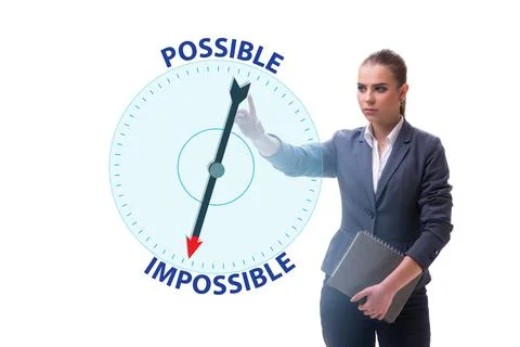 Concept of possible and impossible opportunities Stock Photos