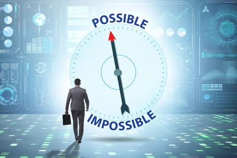 Concept of possible and impossible opportunities Stock Photos