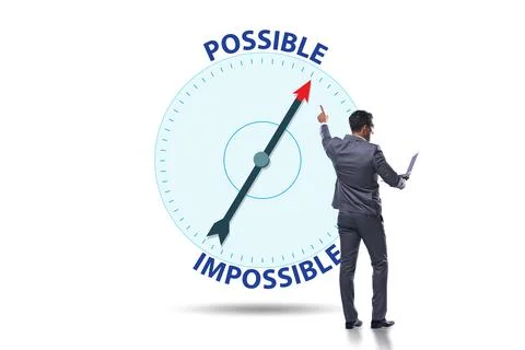 Concept of possible and impossible opportunities Stock Photos