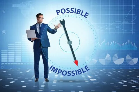 Concept of possible and impossible opportunities Stock Photos