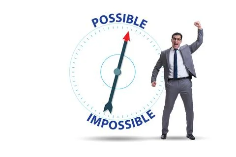 Concept of possible and impossible opportunities Stock Photos