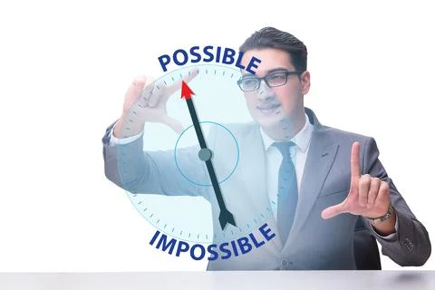 Concept of possible and impossible opportunities Stock Photos