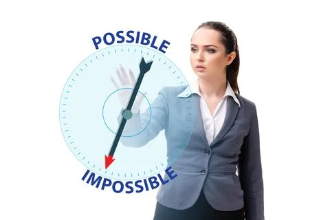 Concept of possible and impossible opportunities Stock Photos