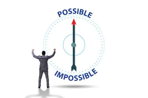 Concept of possible and impossible opportunities Stock Photos