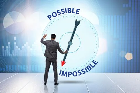 Concept of possible and impossible opportunities Stock Photos