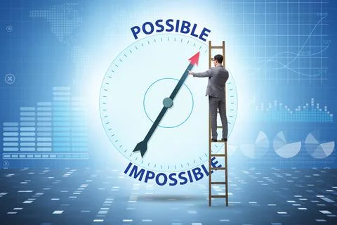 Concept of possible and impossible opportunities Stock Photos