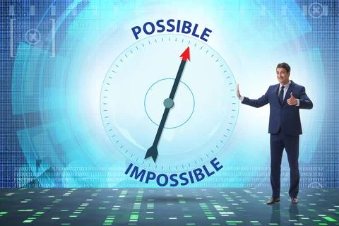 Concept of possible and impossible opportunities Stock Photos