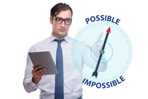 Concept of possible and impossible opportunities Stock Photos