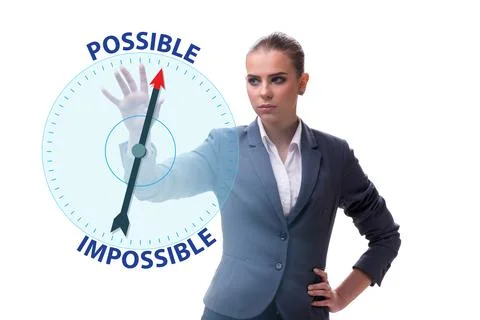 Concept of possible and impossible opportunities Stock Photos