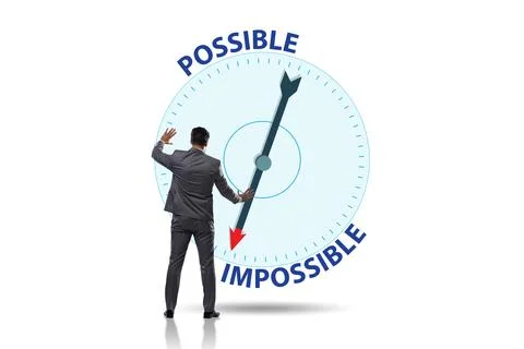 Concept of possible and impossible opportunities Stock Photos