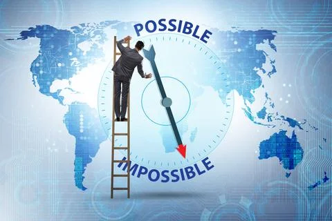 Concept of possible and impossible opportunities Stock Photos