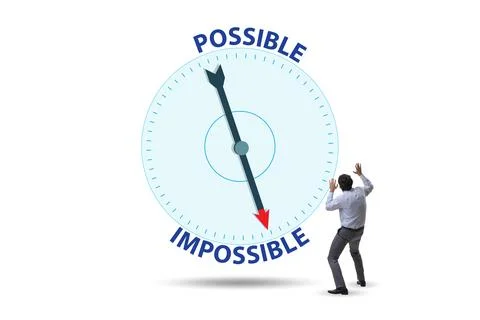 Concept of possible and impossible opportunities Stock Photos