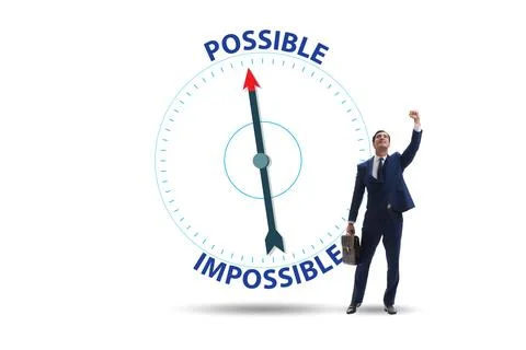 Concept of possible and impossible opportunities Stock Photos