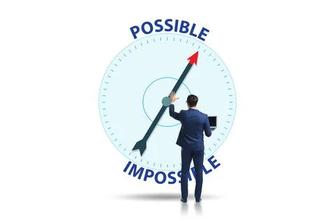 Concept of possible and impossible opportunities Stock Photos