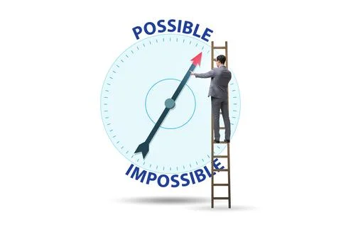Concept of possible and impossible opportunities Stock Photos