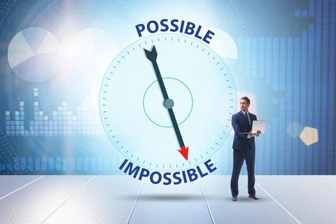 Concept of possible and impossible opportunities Stock Photos