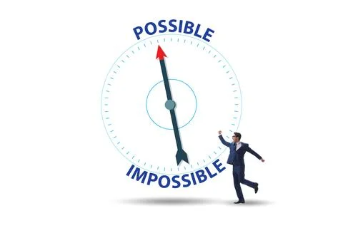 Concept of possible and impossible opportunities Stock Photos