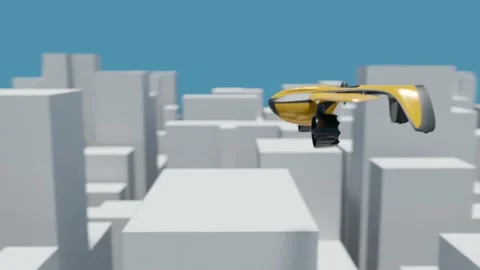 Concept of a post express drone that takes off and flies away. Stock Footage 221425624