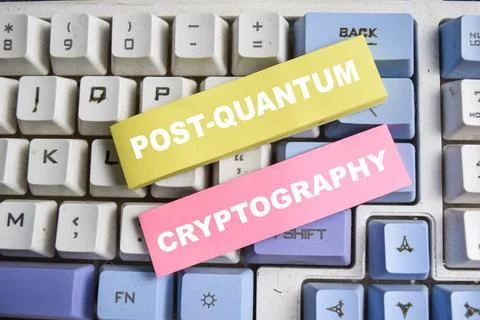 Concept of Post-quantum cryptography write on sticky notes Stock Photos
