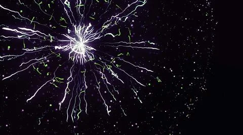 Concept for power, electricity, science and physics. Animation. Beautiful Ilustração Stock