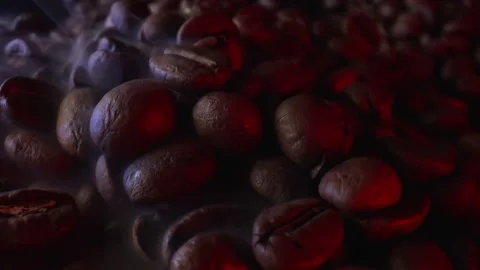 The concept of preparing a fragrant coffee drink for breakfast. Macro shot of Stock Footage 164144911