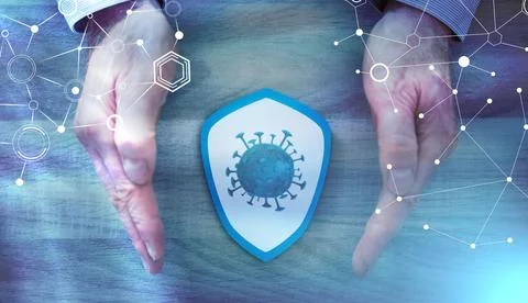 Concept of prevention and virus protection; light effect Stock-Fotos