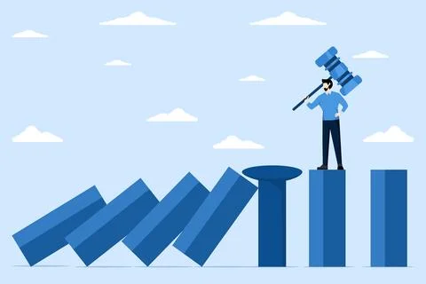 Concept of prevention or strategy to avoid danger, business recovery. Stock Illustration