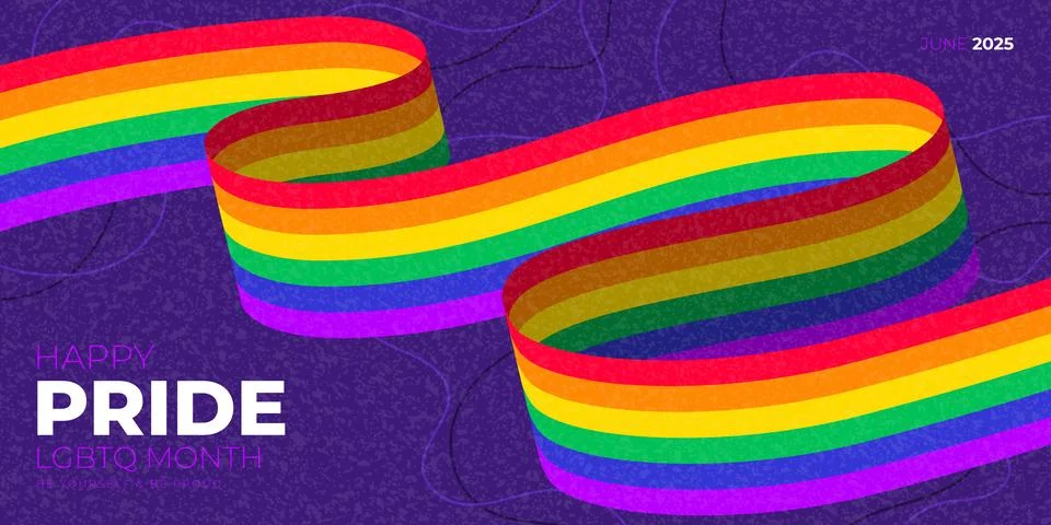 Concept of Pride Month banner Stock Illustration