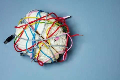 Concept of problem and confusion brain in wires Foto stock