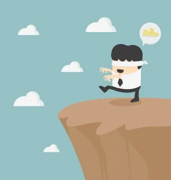 Concept of problem in blindfolded businessman Stock Illustration