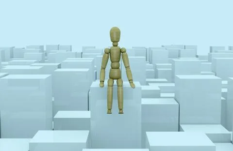 Concept of problem, doubt or loneliness Illustrazione stock