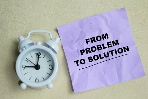 Concept of from problem to solution write on sticky notes Stock-Fotos
