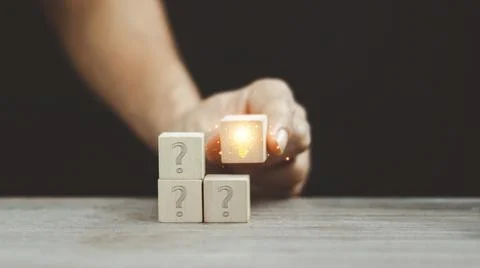 Concept of problem solving, creativity, idea or innovation. Male hand place.. Stock Photos