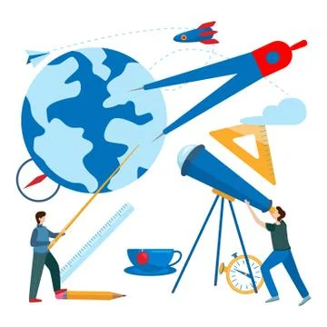 Concept problem solving. Learning, education flat vector illustration. Stock Illustration