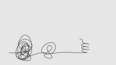 Concept for problem solving, one line drawing animation. Video clip with alpha c Stock Footage 264903542