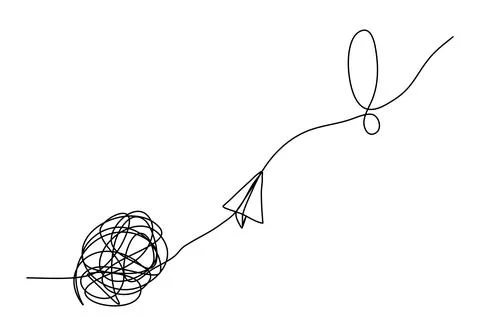 Concept for problem solving, one line drawing vector illustration. Stock Illustration