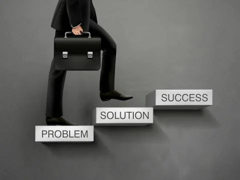 Concept of problem solving process with businessman Illustrazione stock