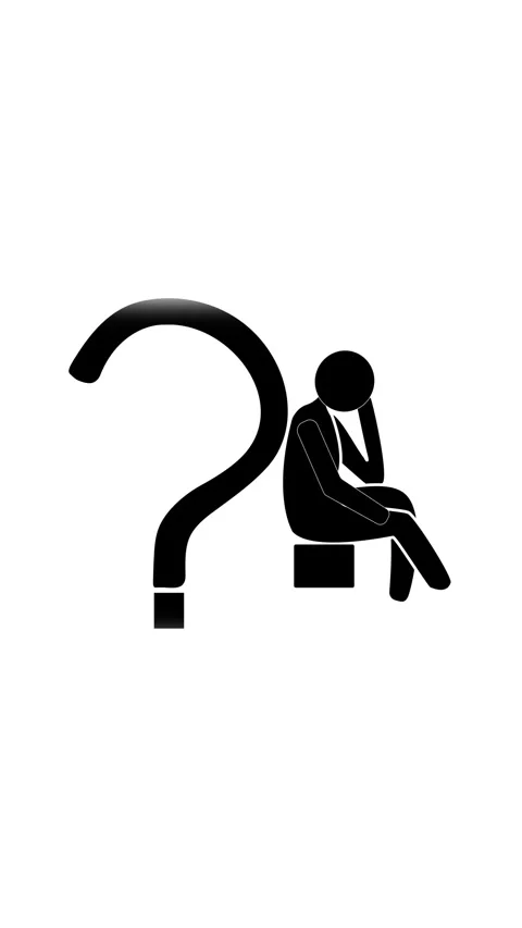 Concept of problem solving with thoughtful person vertical video. Silhouett.. Stock Footage 315637010