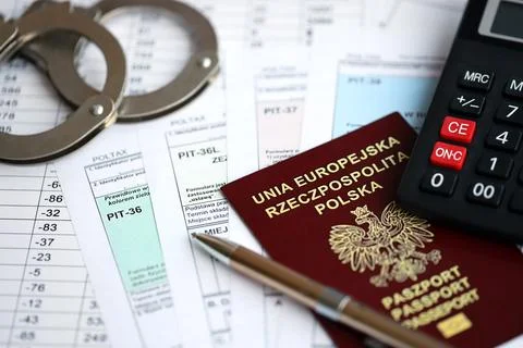 Concept of problems and troubles during tax reporting and taxpaying in poland Stock Photos