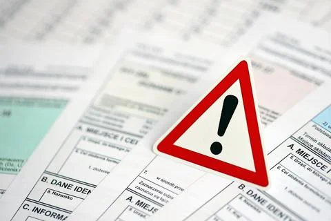 Concept of problems and troubles during tax reporting and taxpaying in poland Stock Photos