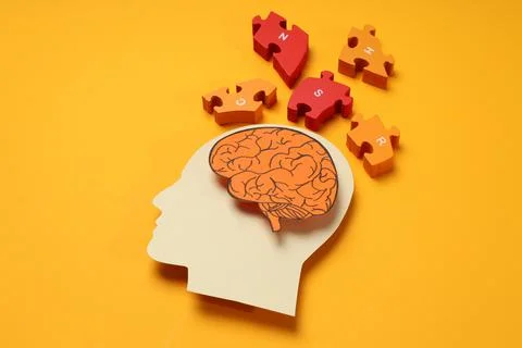 Concept of problems with memory, amnesia disease Stock Photos