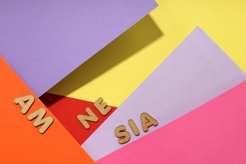 Concept of problems with memory, amnesia disease on multicolor background Foto stock