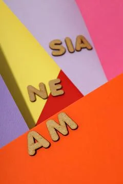 Concept of problems with memory, amnesia disease on multicolor background Foto stock