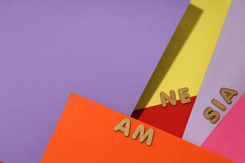 Concept of problems with memory, amnesia disease on multicolor background Foto stock