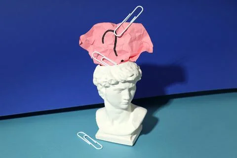 Concept of problems with memory, amnesia disease on two tone background Stock Photos