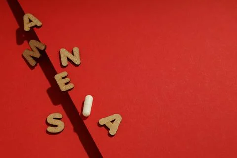 Concept of problems with memory, amnesia, space for text Foto stock