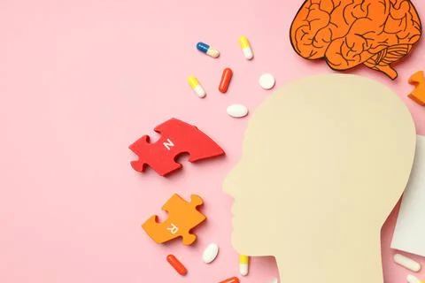Concept of problems with memory, amnesia, space for text Stock Photos