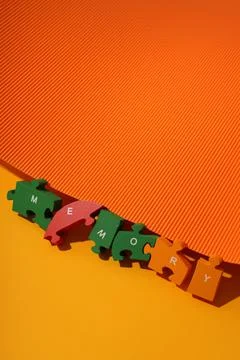 Concept of problems with memory, amnesia, space for text Foto stock