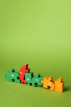 Concept of problems with memory, amnesia, space for text 스톡 사진