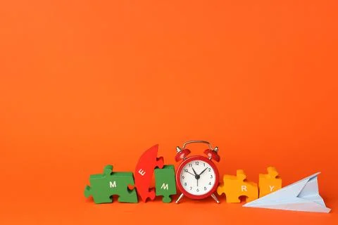 Concept of problems with memory, amnesia, space for text 스톡 사진